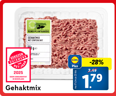 28% korting met Lidl Plus: Gehaktmix voor 1.79