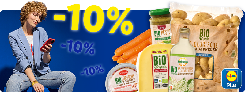 10% korting op ons biologische assortiment met Lidl Plus