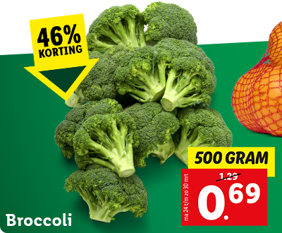 46% korting: 500 gram broccoli nu voor 0.69