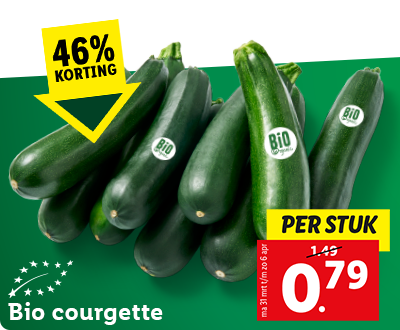 46% korting: bio courgette nu voor 0.79