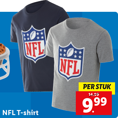 NFL T-shirt: 9.99 per stuk