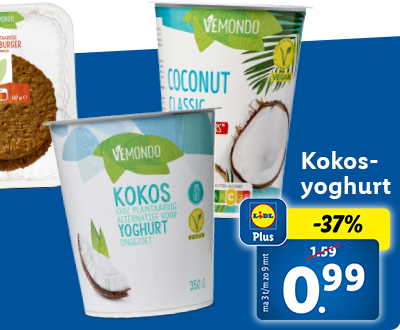 37% korting met Lidl Plus: Kokosyoghurt nu voor 0.99