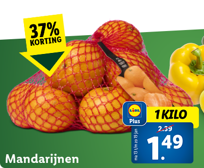 Mandarijnen: 1 kilo voor 1.49 met Lidl Plus