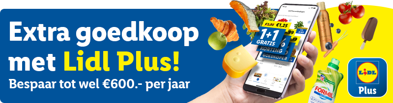 Extra goedkoop met Lidl Plus! Bespaar tot wel €600.- per jaar!