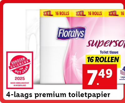 XXL: 16 rollen 4-laags premium toiletpapier nu voor 7.49