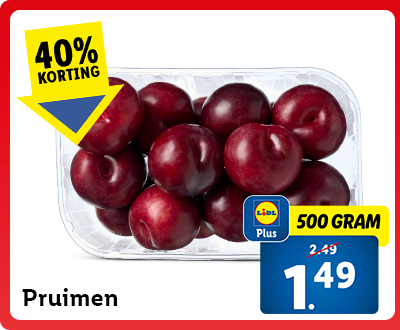 40% korting op pruimen met Lidl Plus: nu 500 gram voor 1.49