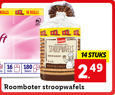 XXL: 14 stuks stroopwafels nu voor 2.49