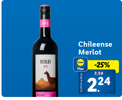 25% korting met Lidl Plus: Chileense Merlot nu voor 2.24