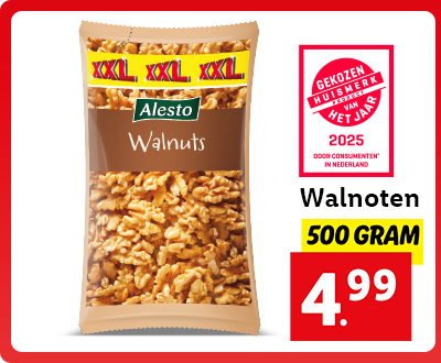 XXL walnoten: 500 gram nu voor 4.99