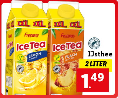 Ijsthee XXL: 2 liter voor 1.49