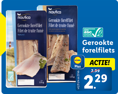 Actie met Lidl Plus: Gerookte forelfilets nu voor 2.29