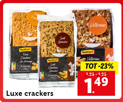 Tot 23% korting: Luxe crackers nu voor 1.49