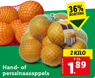 36% korting: 2 kilo hand- of perssinaasappels voor 1.89