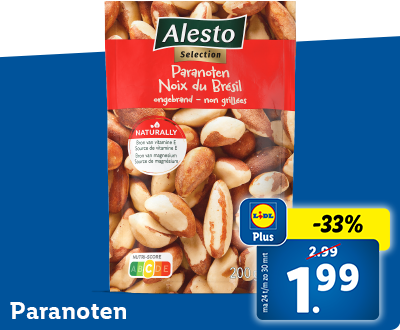 33% korting met Lidl Plus: Paranoten nu voor 1.99