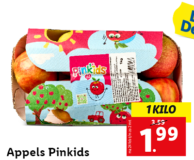 1 kilo: Appels Pinkids voor 1.99