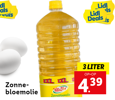 XXL: 3 liter zonnebloemolie nu voor 4.39