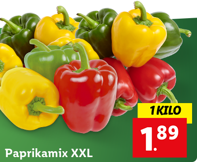 Paprikamix: 1 kilo voor 1.89
